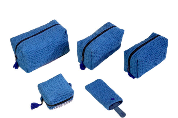 Honeycomb Wash bag, Cosmetic Case, Optical case (Blue) - Image 2