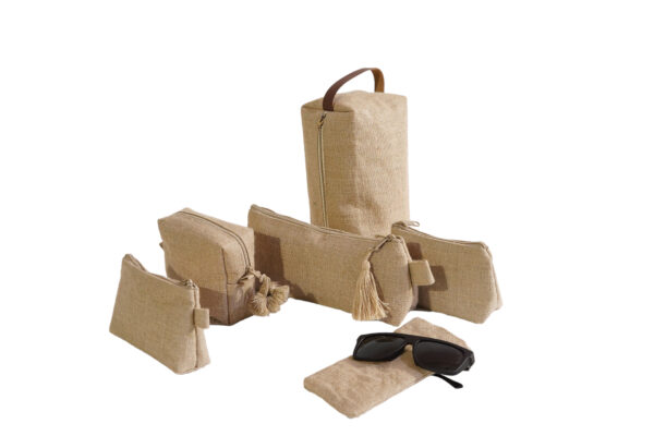 Natural jute coated cosmetic case